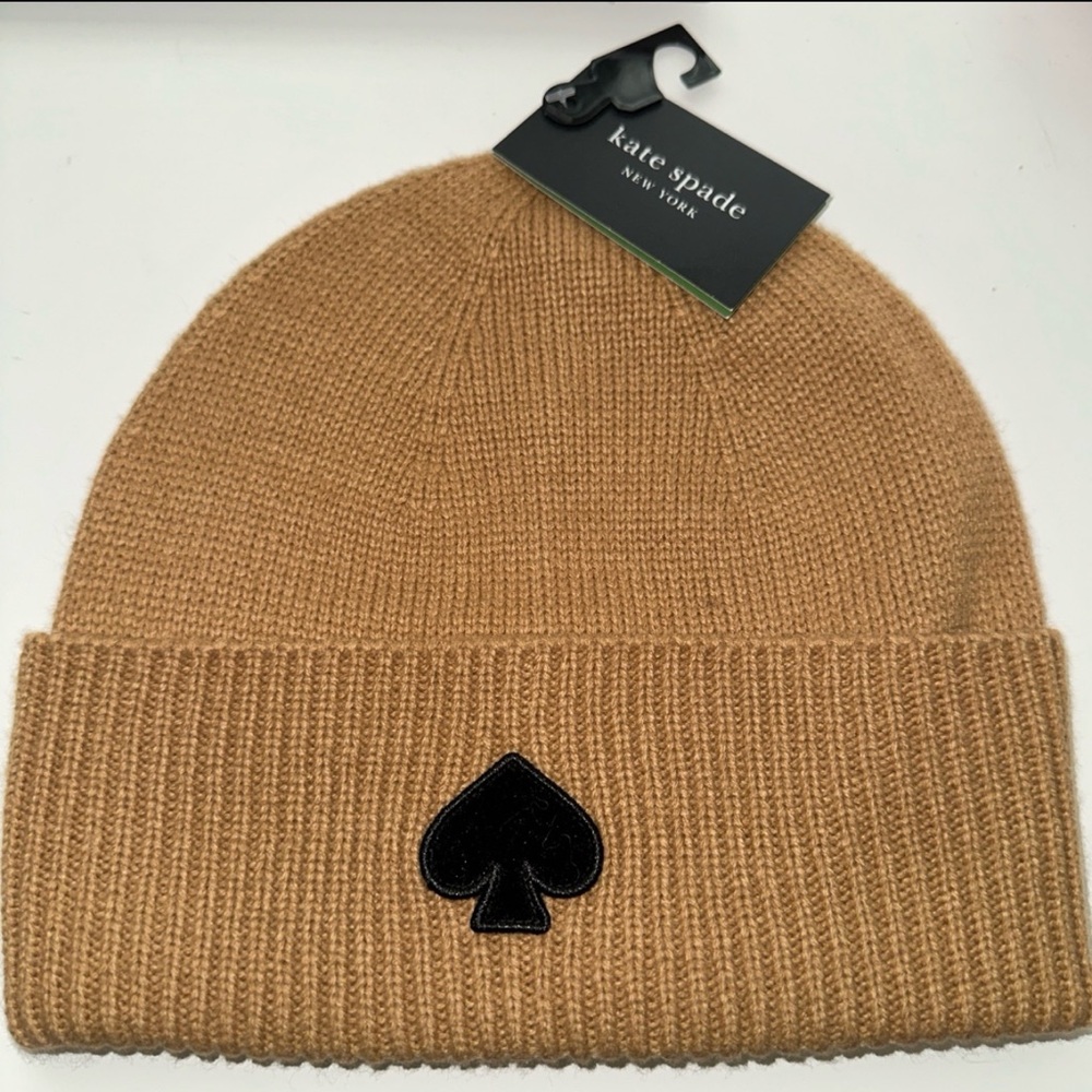 Kate Spade Tan and Black Knit Hat